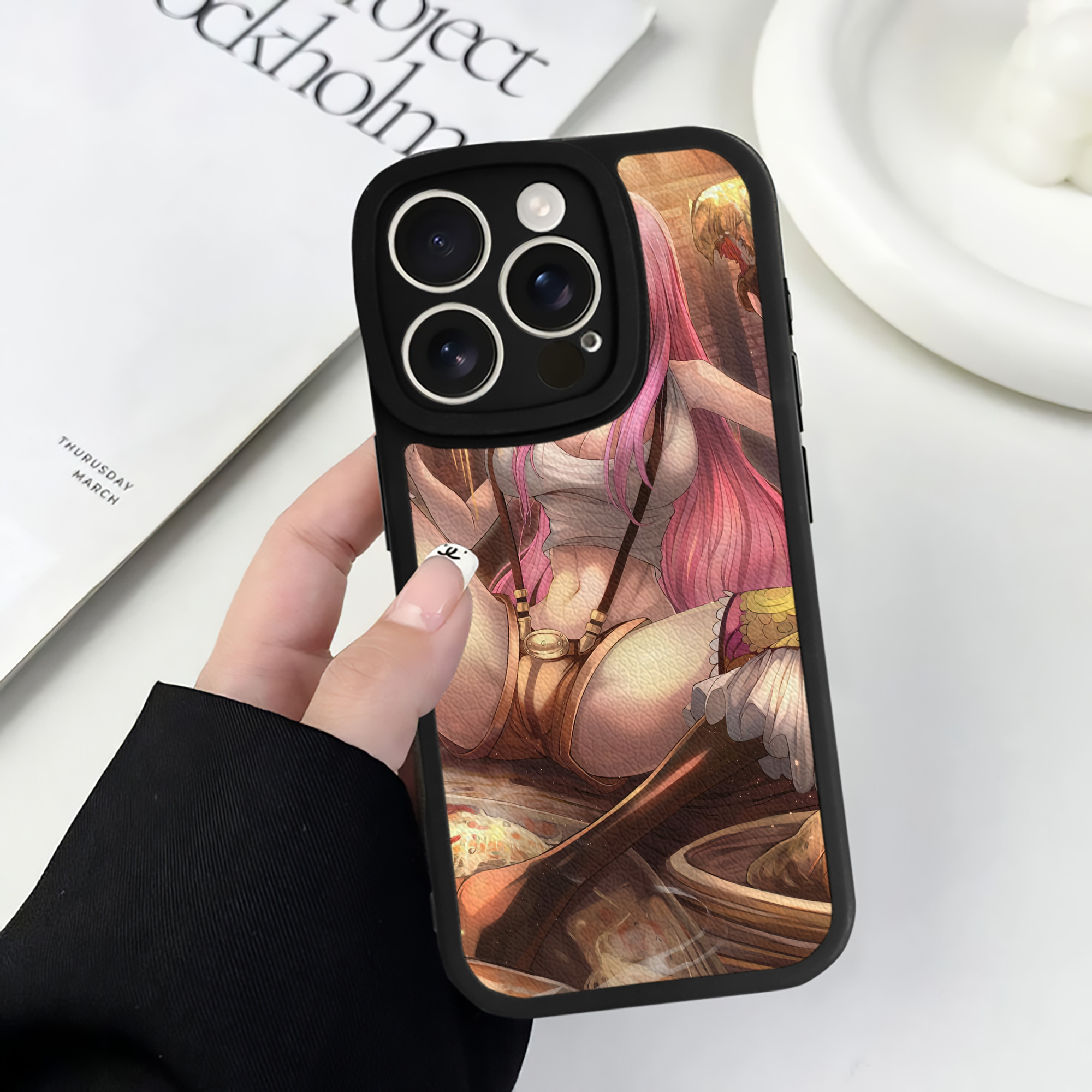 （画像用） ワンピース ONE PIECE 【iPhone 16シリーズ対応】シリコンスマホケース（レザー調） 材質：シリコン